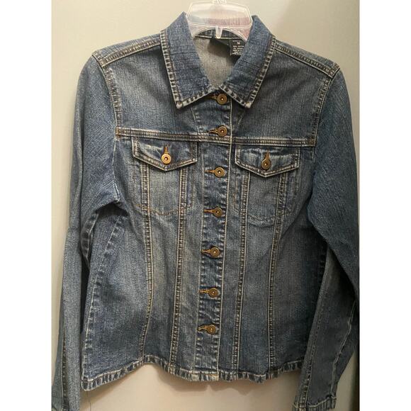 Willi Smith women’s blue Jean button up jacket or shirt size medium - Picture 2 of 8